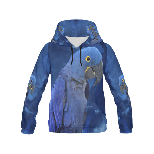 Hyacinth Macaw All Over Print Hoodie for Women (USA Size) (Model H13)