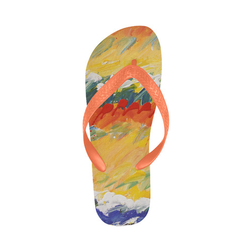 Watercolor Flip Flops for Men/Women (Model 040)