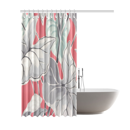 Vintage Floral Wallpaper Shower Curtain 69"x84"