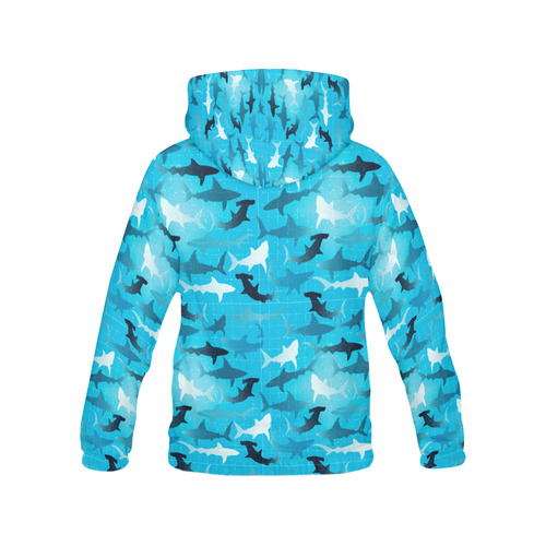 sharks! All Over Print Hoodie for Women (USA Size) (Model H13)
