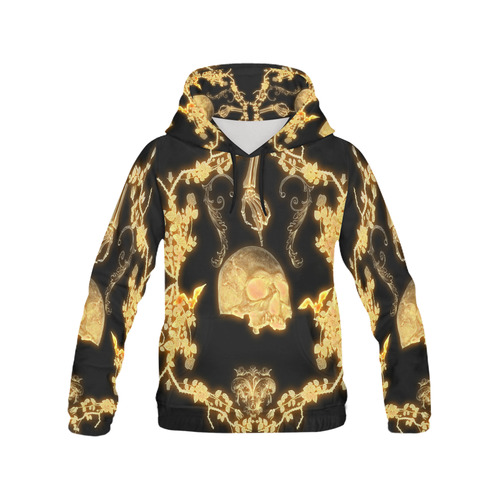 Yellow skull All Over Print Hoodie for Men (USA Size) (Model H13)