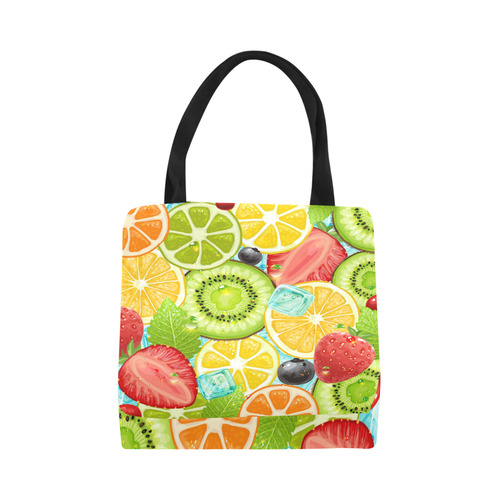 Strawberry Kiwi Orange Fruit Canvas Tote Bag (Model 1657)