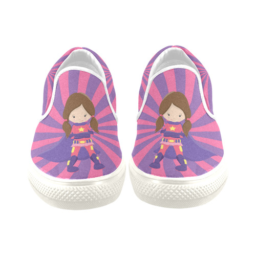 Supergirl Lily Slip-on Canvas Shoes for Kid (Model 019)