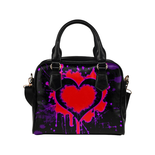 Splattered Heart Gothic Art Shoulder Handbag (Model 1634)