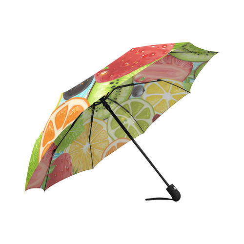 Strawberry Kiwi Orange Fruit Auto-Foldable Umbrella (Model U04)