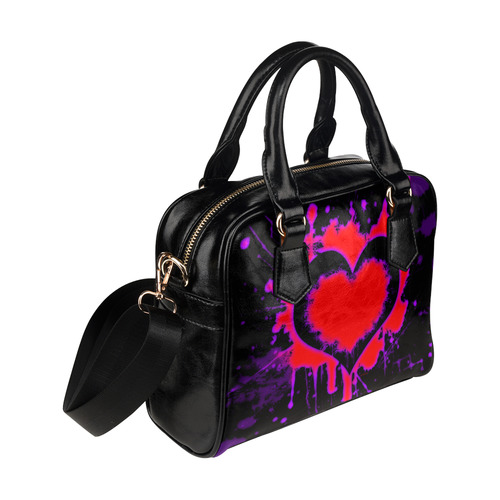 Splattered Heart Gothic Art Shoulder Handbag (Model 1634)