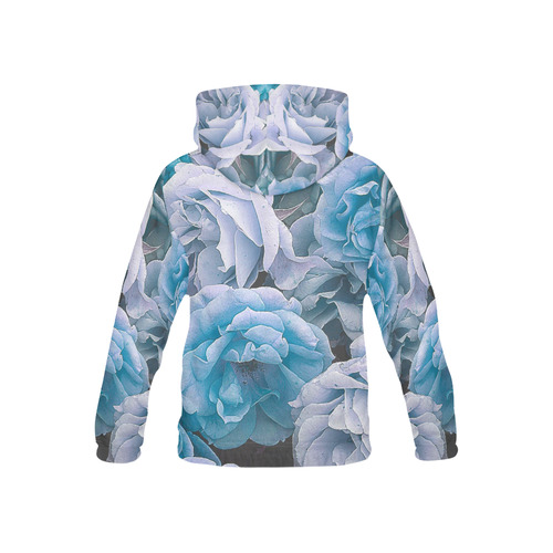 great garden roses blue All Over Print Hoodie for Kid (USA Size) (Model H13)