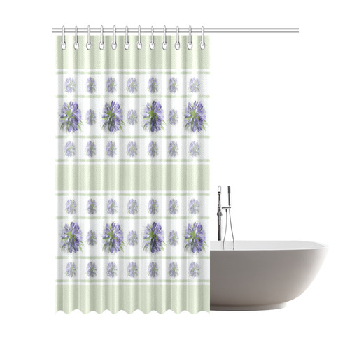 Delicate Small Purple Flowers, floral watercolor Shower Curtain 72"x84"