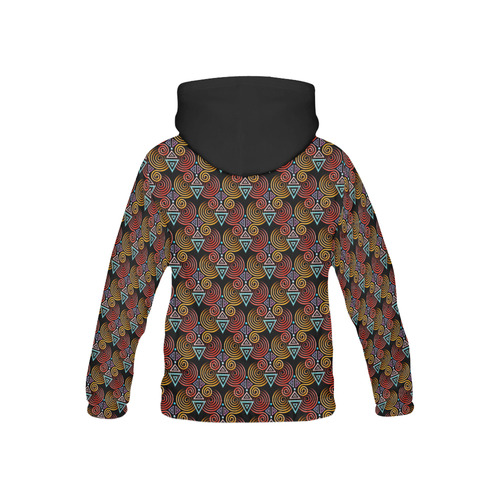 Lovely Geometric LOVE Hearts Pattern All Over Print Hoodie for Kid (USA Size) (Model H13)