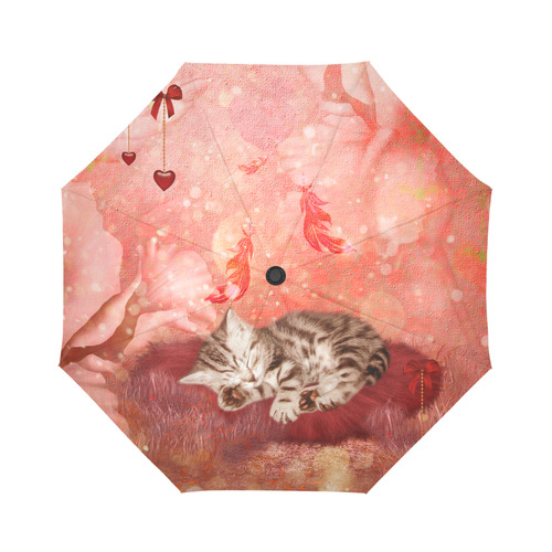 Sweet little sleeping kitten Auto-Foldable Umbrella (Model U04)