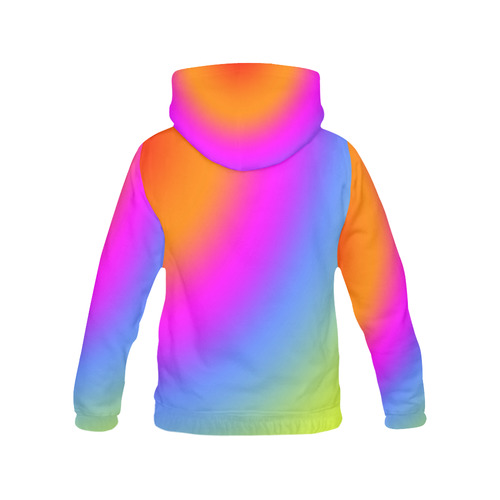 Radial Gradients Red Orange Pink Blue Green All Over Print Hoodie for Men (USA Size) (Model H13)