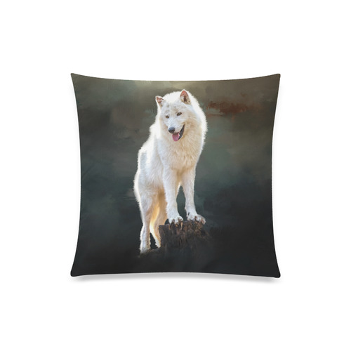 A wonderful painted arctic wolf Custom Zippered Pillow Case 20"x20"(One Side)