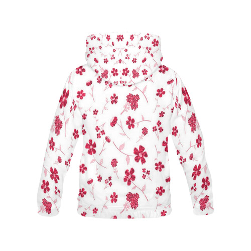 sweet sparkling floral, red All Over Print Hoodie for Men (USA Size) (Model H13)