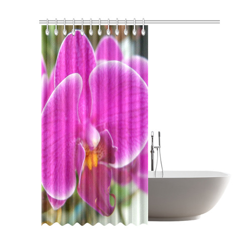 Pink Orchid Floral Art Shower Curtain 69"x84"