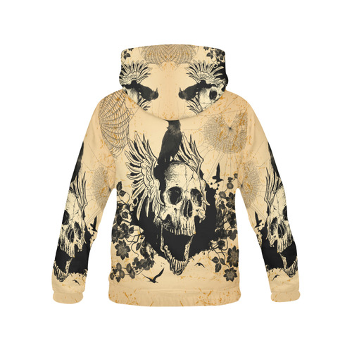 Awesome skull with crow All Over Print Hoodie for Men (USA Size) (Model H13)
