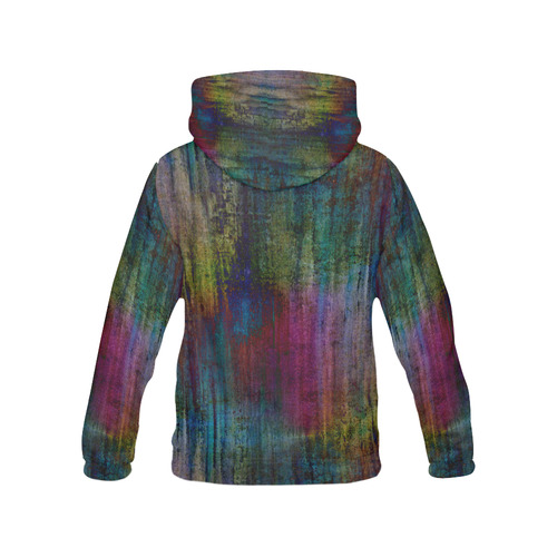 Dark Grunge Watercolor Brush Strokes Painting All Over Print Hoodie for Women (USA Size) (Model H13)