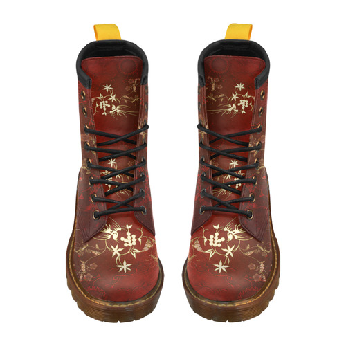 Golden fantasy birds High Grade PU Leather Martin Boots For Men Model 402H