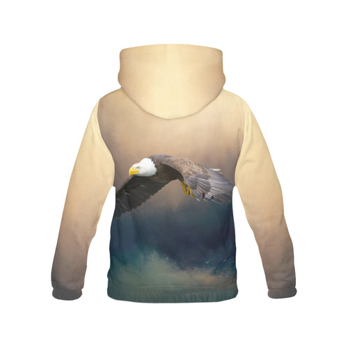 Painting flying american bald eagle All Over Print Hoodie for Women (USA Size) (Model H13)