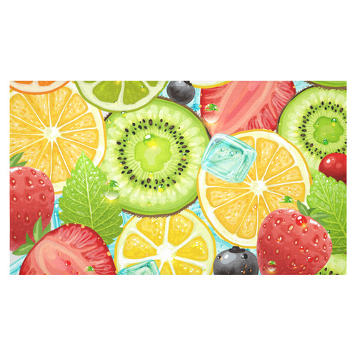 Strawberry Kiwi Orange Fruit Cotton Linen Tablecloth 60"x 104"