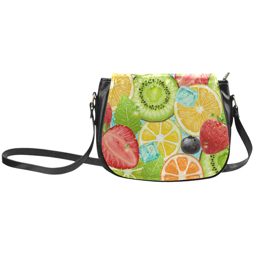 Strawberry Kiwi Orange Fruit Classic Saddle Bag/Small (Model 1648)