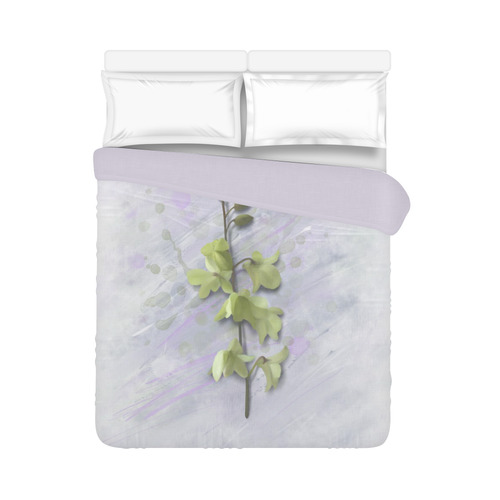 Yellow Orchid on purple Duvet Cover 86"x70" ( All-over-print)