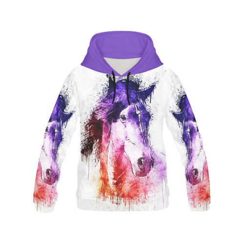 watercolor horse All Over Print Hoodie for Women (USA Size) (Model H13)