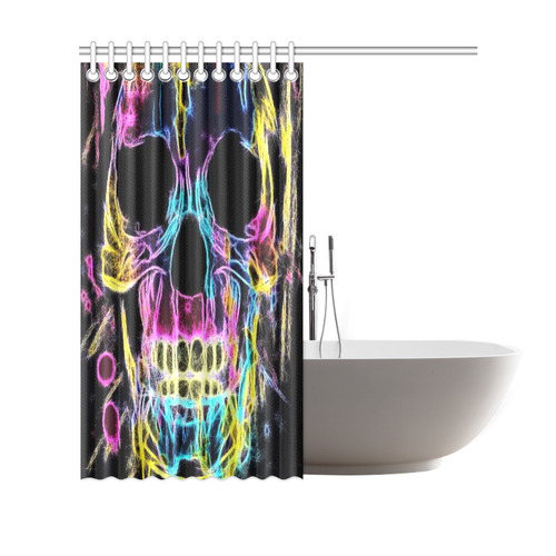 Lightning Skull by Popart Lover Shower Curtain 69"x70"