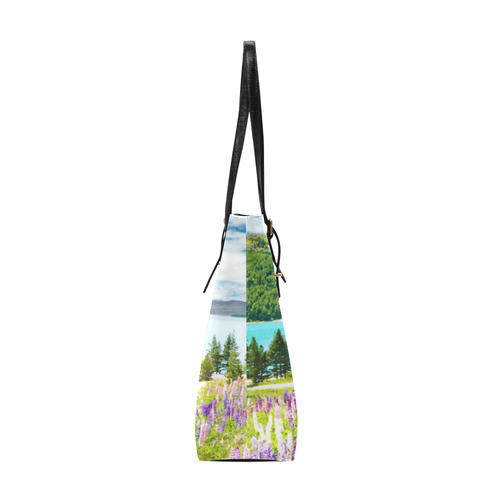 Mountain Landscape Floral Lake Trees Euramerican Tote Bag/Small (Model 1655)