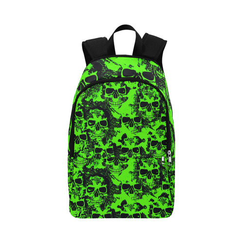 cloudy Skulls black green by JamColors Fabric Backpack for Adult (Model 1659)