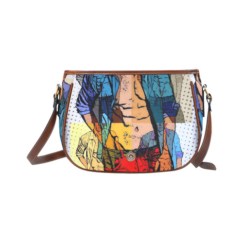 What a Men Popart by Nico Bielow Saddle Bag/Large (Model 1649)