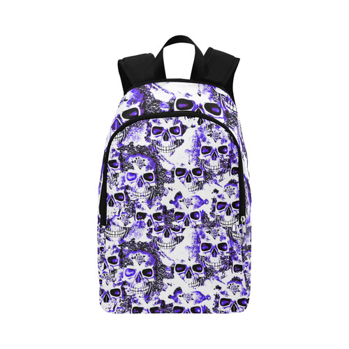 cloudy Skulls white blue by JamColors Fabric Backpack for Adult (Model 1659)