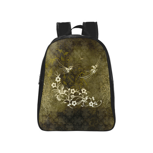 Fantasy birds with leaves School Backpack (Model 1601)(Small)