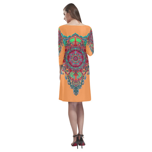 colorful embroidery by Sandrine Kespi Rhea Loose Round Neck Dress(Model D22)