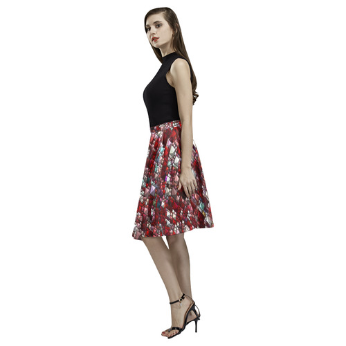 Sparkling and glittering, red by JamColors Melete Pleated Midi Skirt (Model D15)