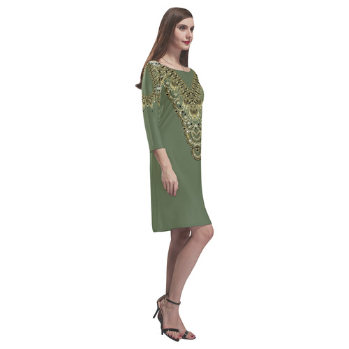 golden oxydized jewels by Sandrine Kespi Rhea Loose Round Neck Dress(Model D22)