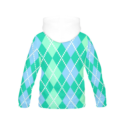 Designers hoodie : design blocks cyan All Over Print Hoodie for Women (USA Size) (Model H13)