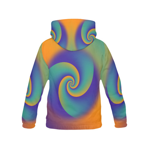 POWER SPIRAL SOFT - Violet, Ocean Green, Orange All Over Print Hoodie for Men (USA Size) (Model H13)