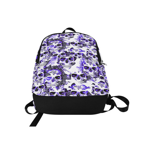 cloudy Skulls white blue by JamColors Fabric Backpack for Adult (Model 1659)