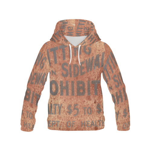 Spitting prohibited, penalty, photo All Over Print Hoodie for Women (USA Size) (Model H13)