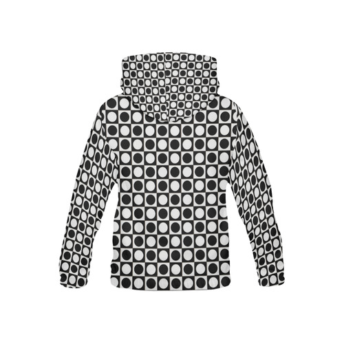 Modern DOTS in SQUARES pattern - black white All Over Print Hoodie for Kid (USA Size) (Model H13)