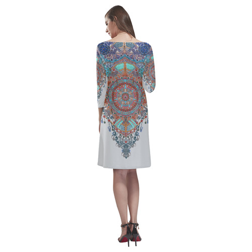 embroidery design by Sandrine Kespi Rhea Loose Round Neck Dress(Model D22)
