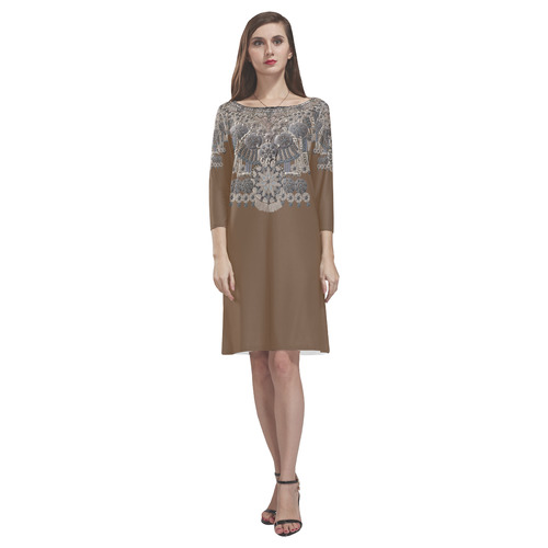 african jewelery by Sandrine Kespi Rhea Loose Round Neck Dress(Model D22)