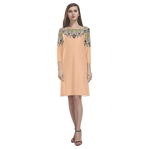 gold and silver design by Sandrine Kespi Rhea Loose Round Neck Dress(Model D22)