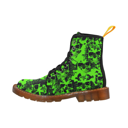 cloudy Skulls black green by JamColors Martin Boots For Women Model 1203H