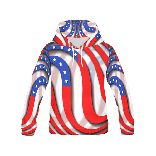 Flag of United States of America All Over Print Hoodie for Women (USA Size) (Model H13)