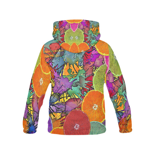 Pop Art Pattern Mix ORANGES SPLASHES multicolored All Over Print Hoodie for Men (USA Size) (Model H13)