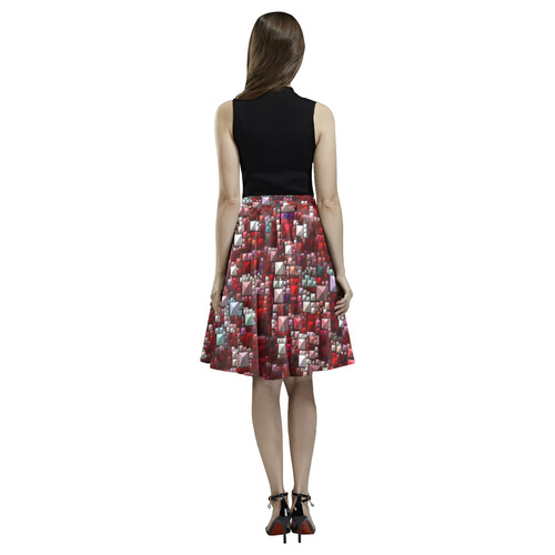 Sparkling and glittering, red by JamColors Melete Pleated Midi Skirt (Model D15)