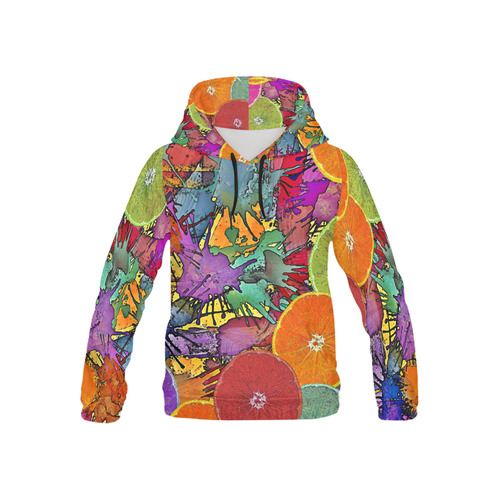 Pop Art Pattern Mix ORANGES SPLASHES multicolored All Over Print Hoodie for Kid (USA Size) (Model H13)