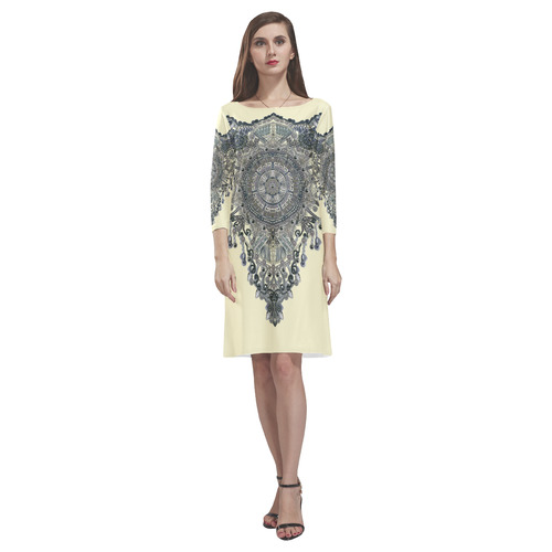 metallic embroidery by Sandrine Kespi Rhea Loose Round Neck Dress(Model D22)