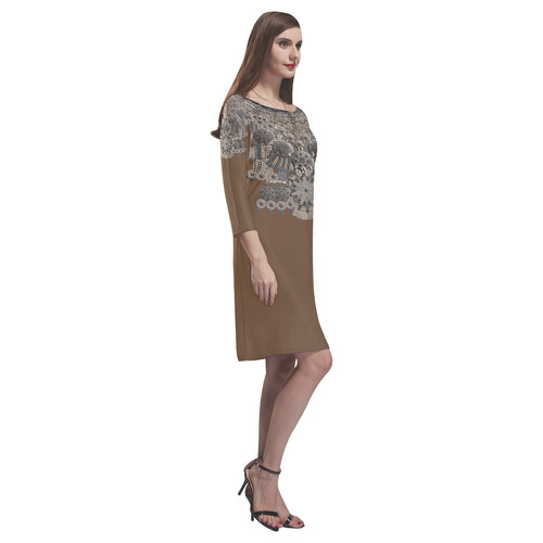 african jewelery by Sandrine Kespi Rhea Loose Round Neck Dress(Model D22)